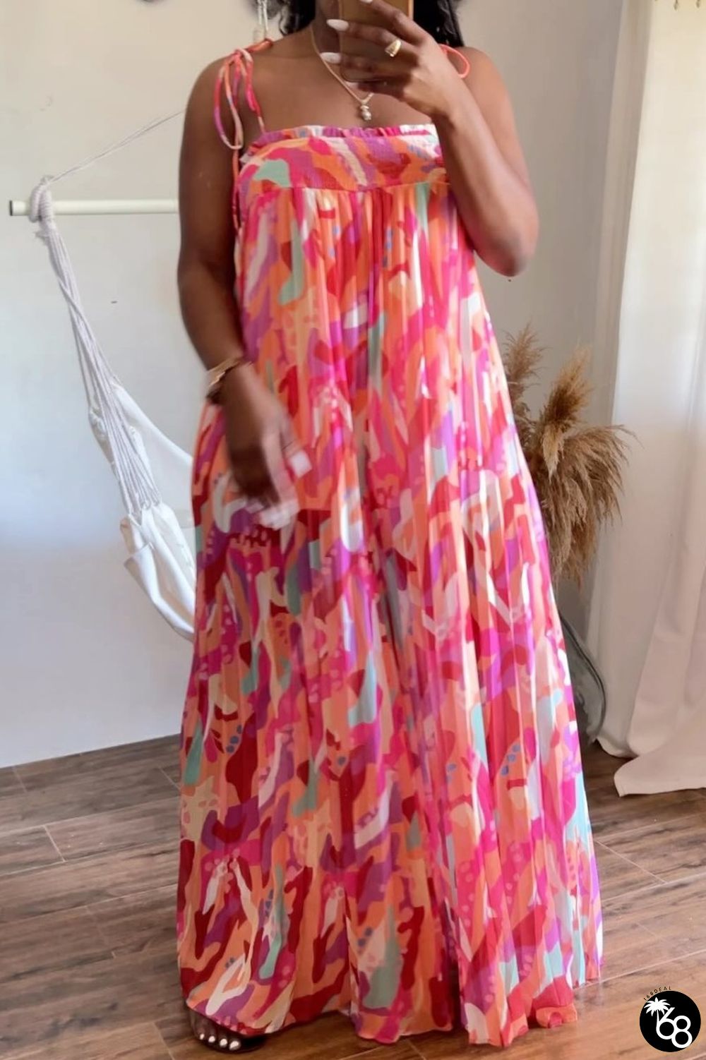 Multicolor Sexy Casual Print Bandage Backless Spaghetti Strap Regular Jumpsuits | 168DEAL