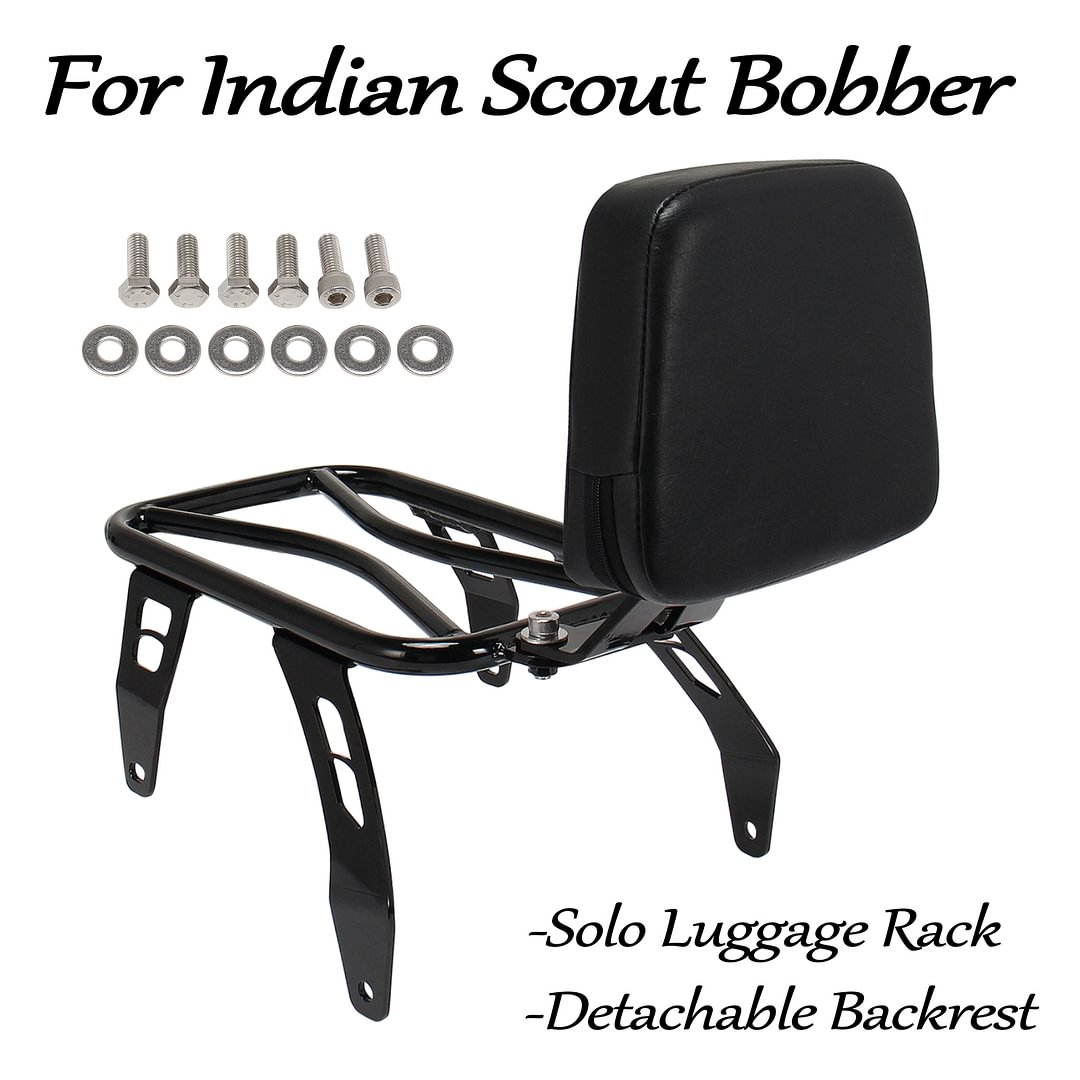 Rear Solo Luggage Rack For Indian Scout Bobber With Backrest Detachable 