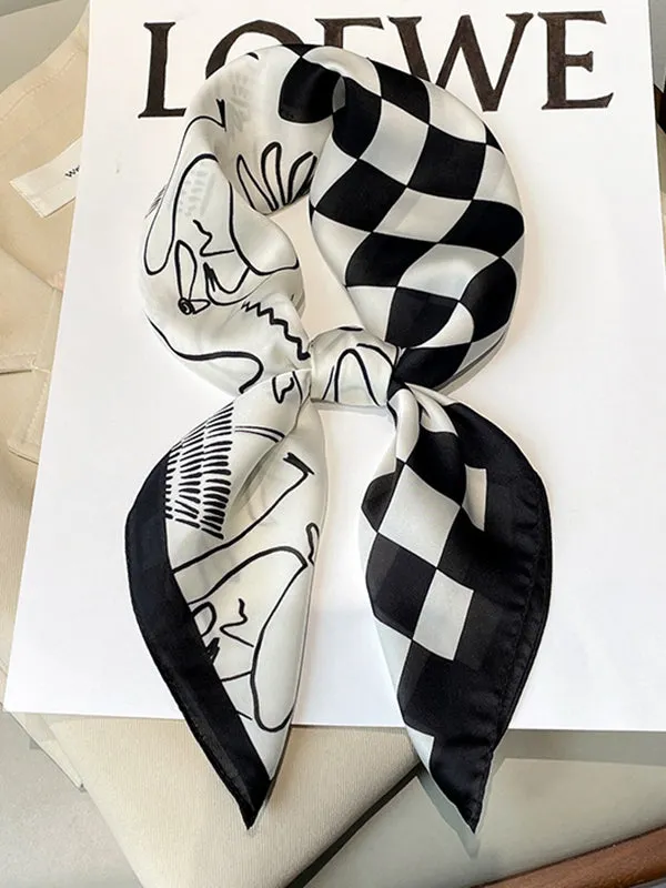 Urban Plaid Printed Square Scarf