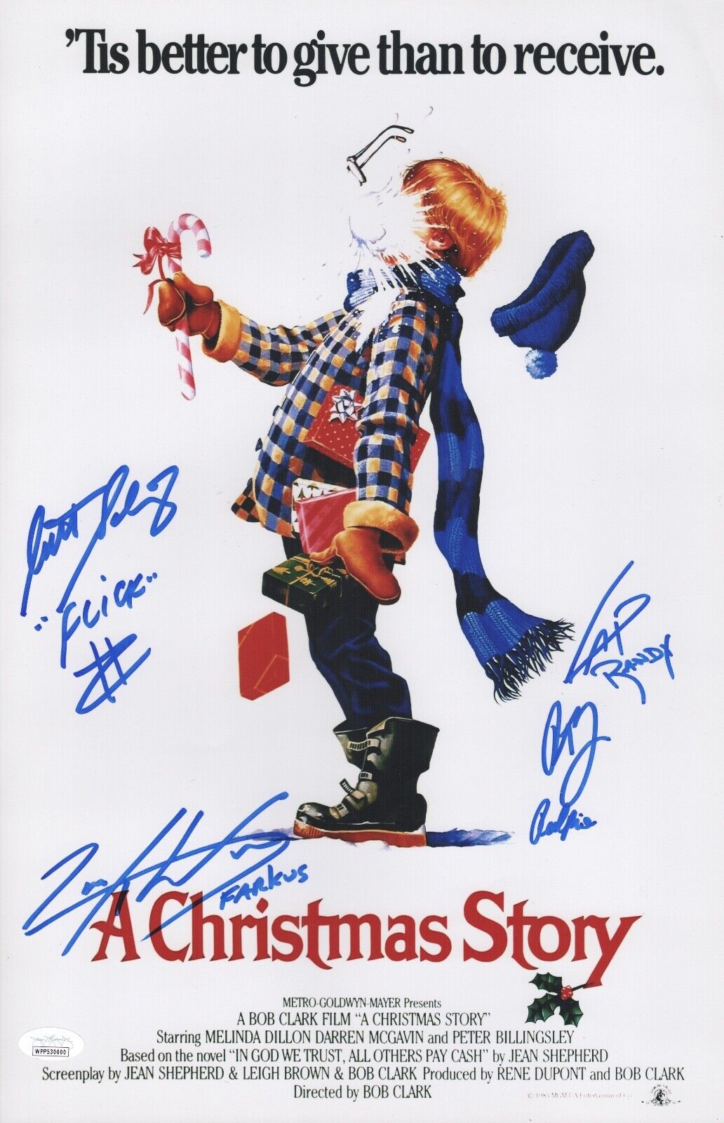 PETER BILLINGSLEY CAST x4 Signed 11x17 A CHRISTMAS STORY Photo Poster painting Autograph JSA COA