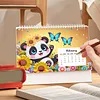 Animal 2027 DIY Paper Diamond Painting Calendar Set Special Shaped Drill Monthly Flip Tabletop Calendar Kit Handmade for Adults Beginners Gift Home Office Decor
