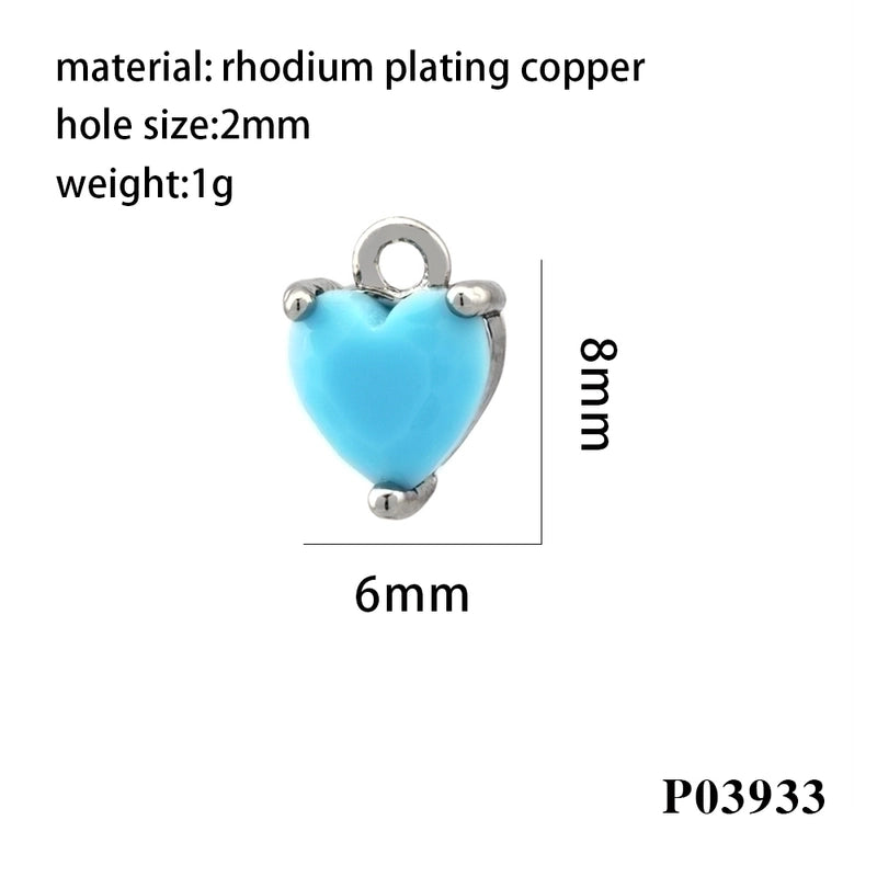 Romantic Minimalist Heart Shape Copper Plating Inlay Zircon 18k Gold Plated Valentine’s Day Charms