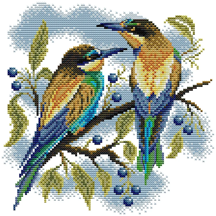 Joy Sunday Kingfisher 16CT Stamped Cross Stitch 25*25CM