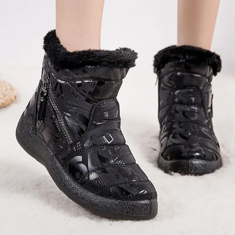 2021 New Women Boots Fashion Alphabet Winter Shoes Women Waterproof Snow Boots Warm Ankle Botas Mujer Winter Footwear Female