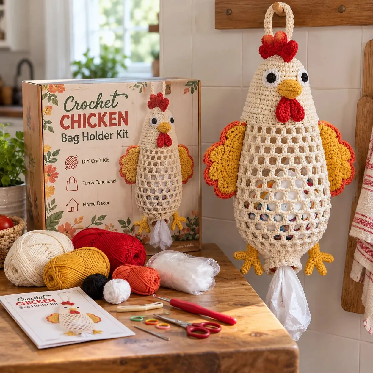 Crochet animal bag holder DIY kit