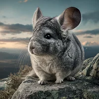 Chinchilla on Rock - Diamond Painting