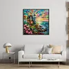 Lighthouse By Sea-11CT Stamped Cross Stitch 55*55cm/21.65*21.65in tapestrymarket