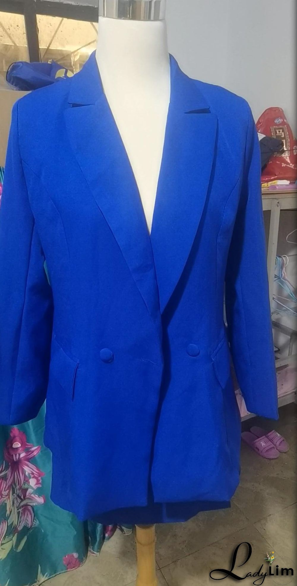 Solid Color Suit Blazer Coat Skirt Two Piece