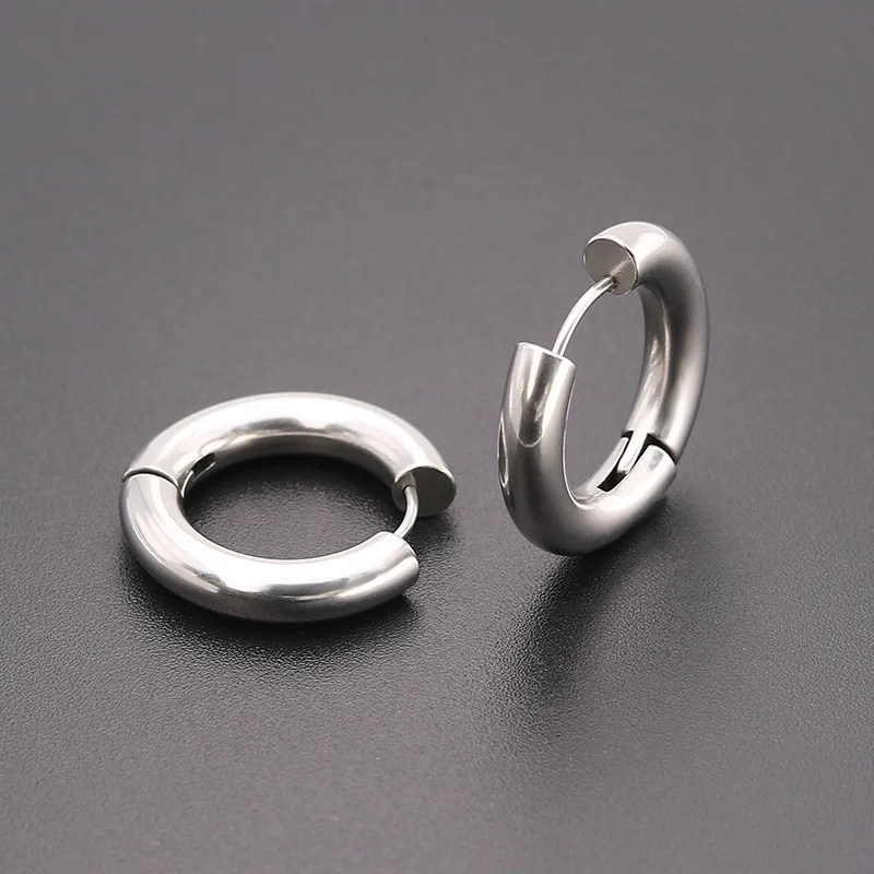 Men's Circle Hoop Earrings Hip Hop Jewelry-VESSFUL