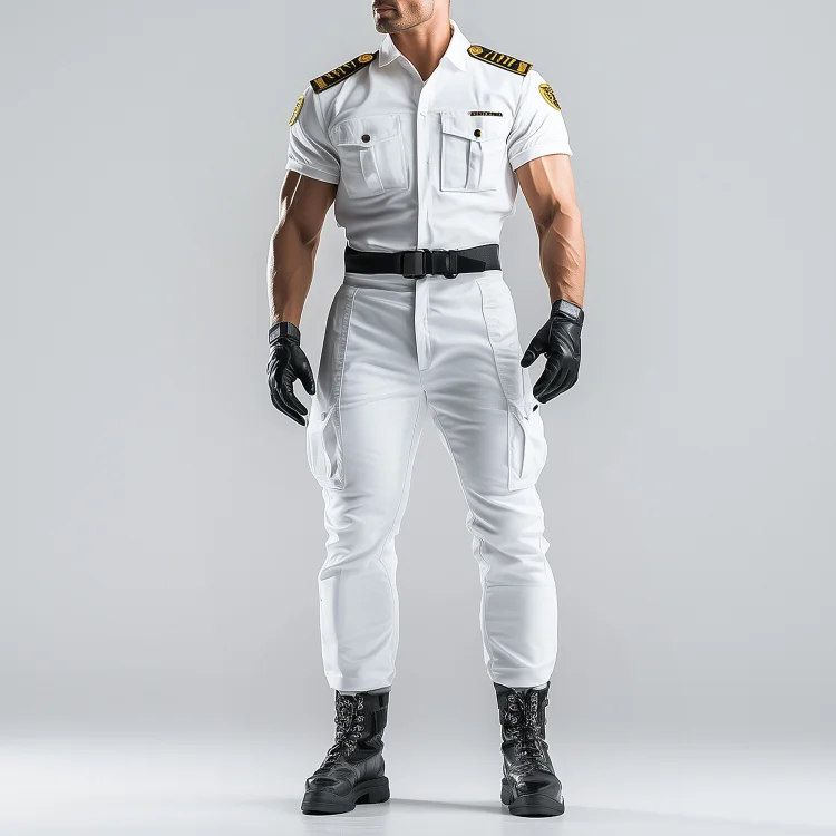 Okaywear   Cargo Pocket Epaulettes With Belt Jumpsuit Okaywear