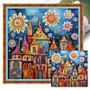 (Multi Style)Colorful Cottage-Full Embroidery 2 strands 14CT Stamped Cross Stitch-40*40CM