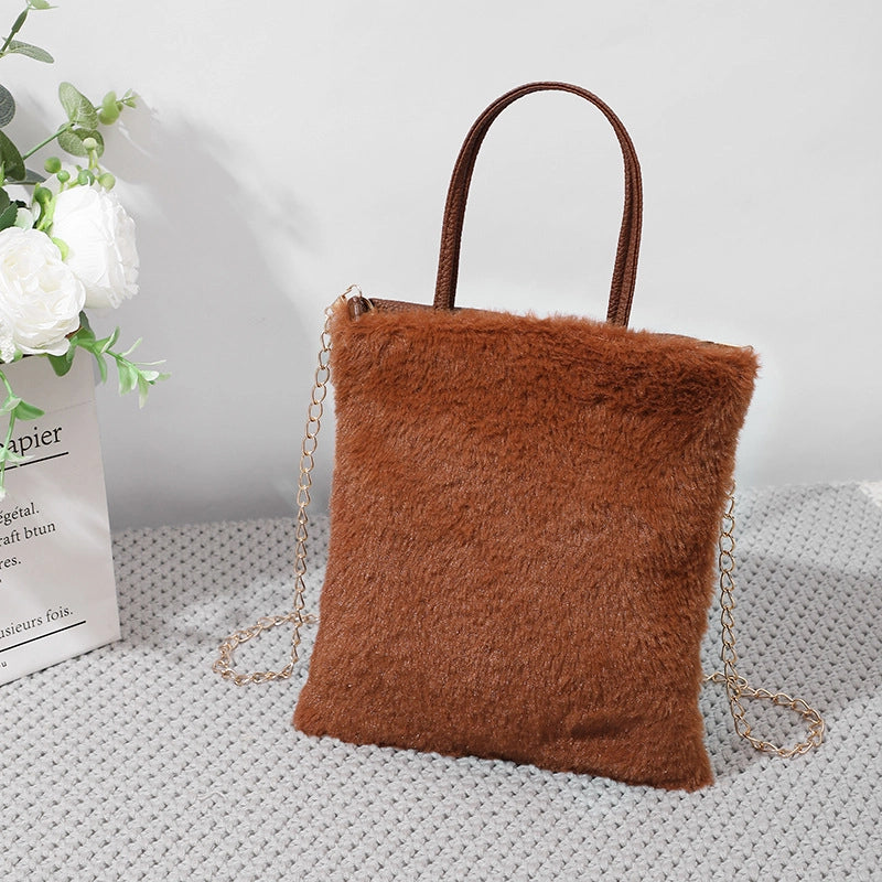 Korean Style Fashionable Plush Bag Women’s Wallet Simple And Portable Commute Fashion Women’s Cross-Body Bag