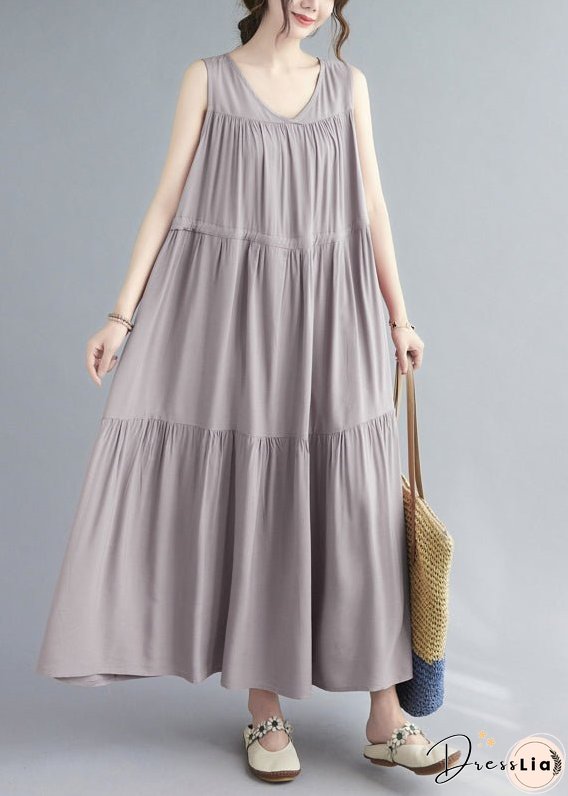 Natural Black Wrinkled Patchwork Long Dress Summer