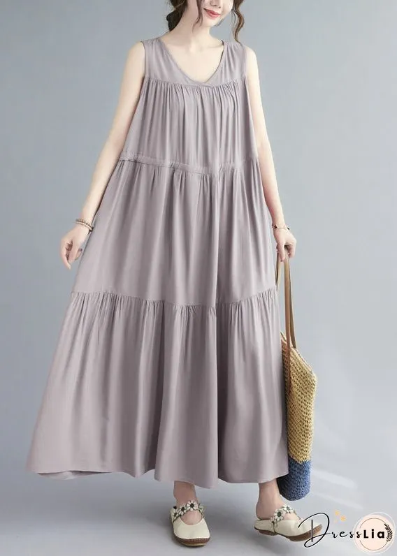 Natural Black Wrinkled Patchwork Long Dress Summer