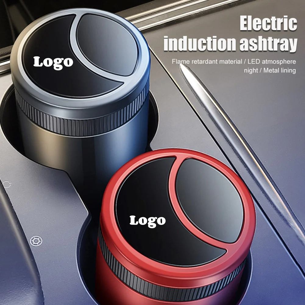 Car smart ashtray with LED light automatic sensing ashtray