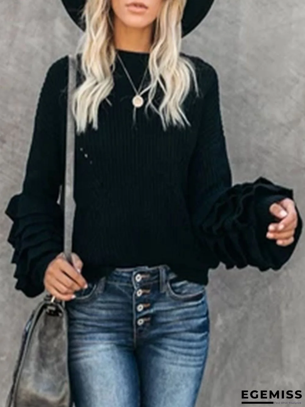 Casual Long Sleeve plus size Sweater | EGEMISS