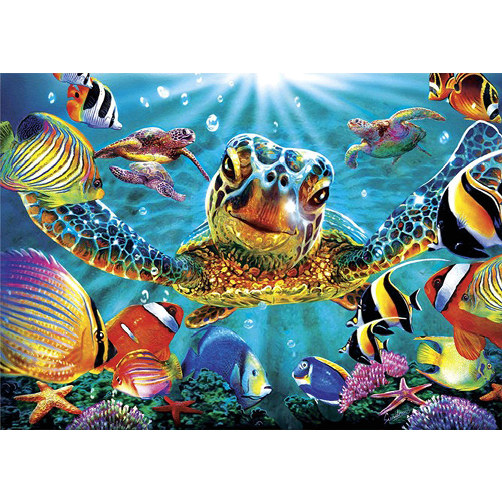 

(Multi-Size) Sea Turtle - Round/Square Drill Diamond Painting - 40*30CM, Square diamond 30*40cm, 501 Original