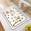 Cream Diatom Mud Coffee Machine Cups Water Uptake Mat Modern Home Kitchen Tabletop Cabinet Mat