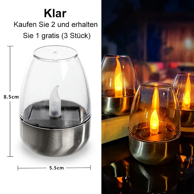 🕯️🌞 Solar-Kerzenlicht &ndash; wetterfest, stimmungsvoll f&uuml;r Garten & Terrasse. ✨💡 2+1 GRATIS!