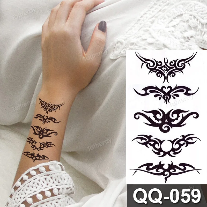 Waterproof Temporary Tattoo Sticker Tiger Lion King Compass Pattern Fake Tatto Flash Tatoo Small Body Art for Kids Women Men