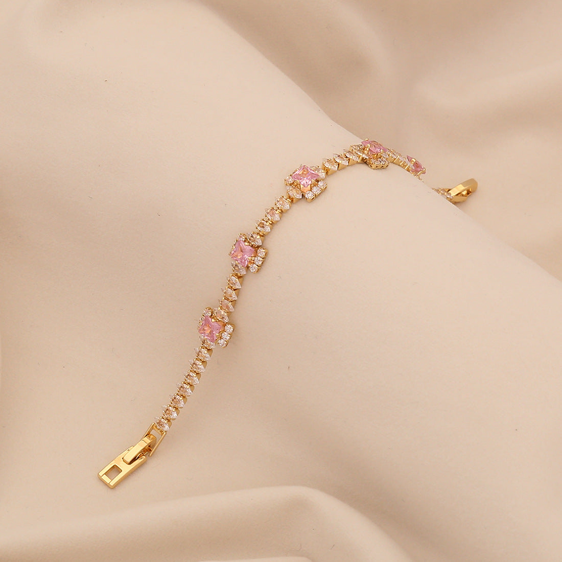 Ins Style Versatile Fashion Exquisite Bracelet Female Simple Zircon High-End Hand Jewelry B623