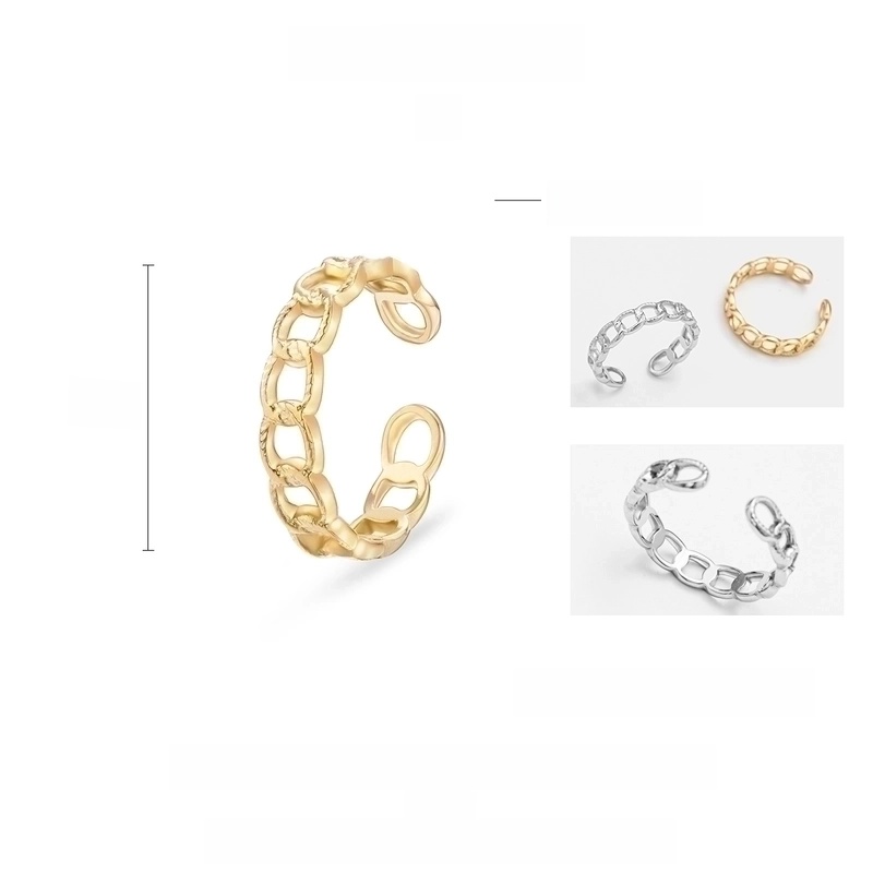 Fashion Geometric 304 Stainless Steel No Inlaid 18K Gold Plated Plating