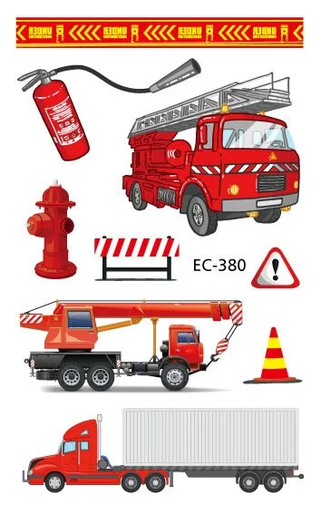 20 kinds Automobile Vehicle Truck Temporary Cartoon Tattoo Kids Children Cognition Stickers faux tatouage temporaire Disposable