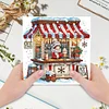(US Only)6PCS DIY Diamond Art Greeting Cards Christmas Cottage Congratulations Cards