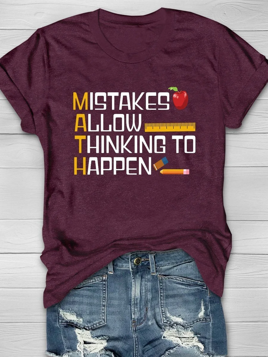 Teacher Cute Printing Short Sleeve T-shirt