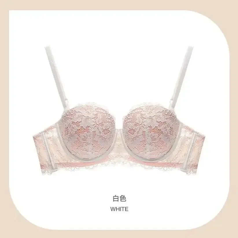 Damokan Women New Half Cup Push Up Soft Lace Bra with Removable Straps Underwear Sexy Beautiful Lingerie Girls Bra White Black Sexy Bra