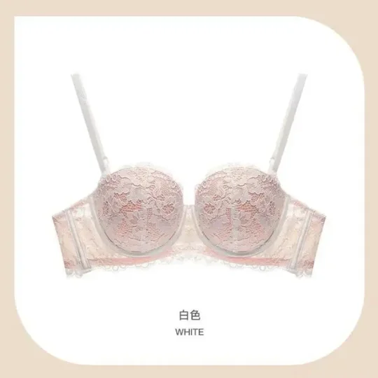 Damokan Women New Half Cup Push Up Soft Lace Bra with Removable Straps Underwear Sexy Beautiful Lingerie Girls Bra White Black Sexy Bra
