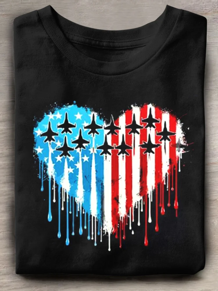 Teecade Teecade Vintage Flag Print T-shirt