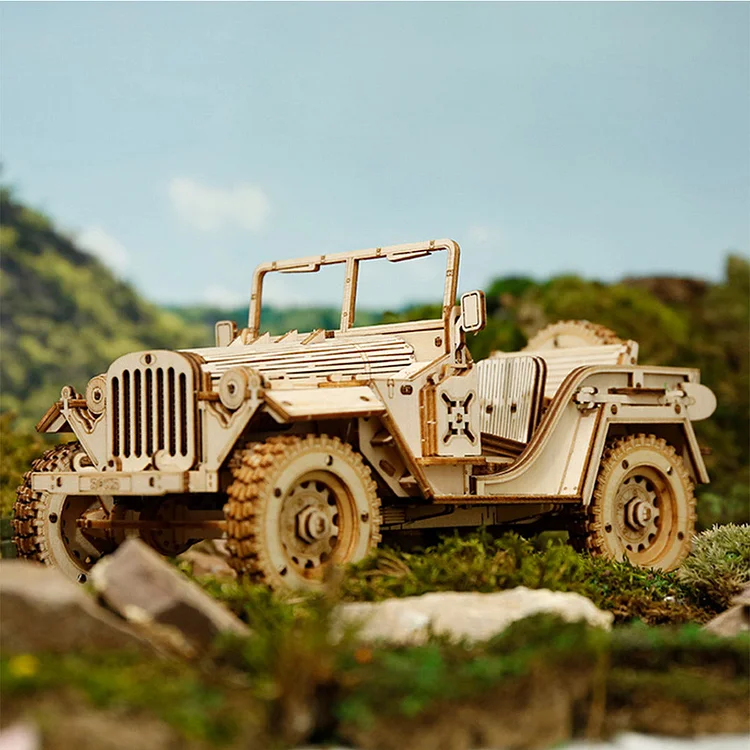 Puzzle 3D Rokr Puzzle en bois Jeep Willys