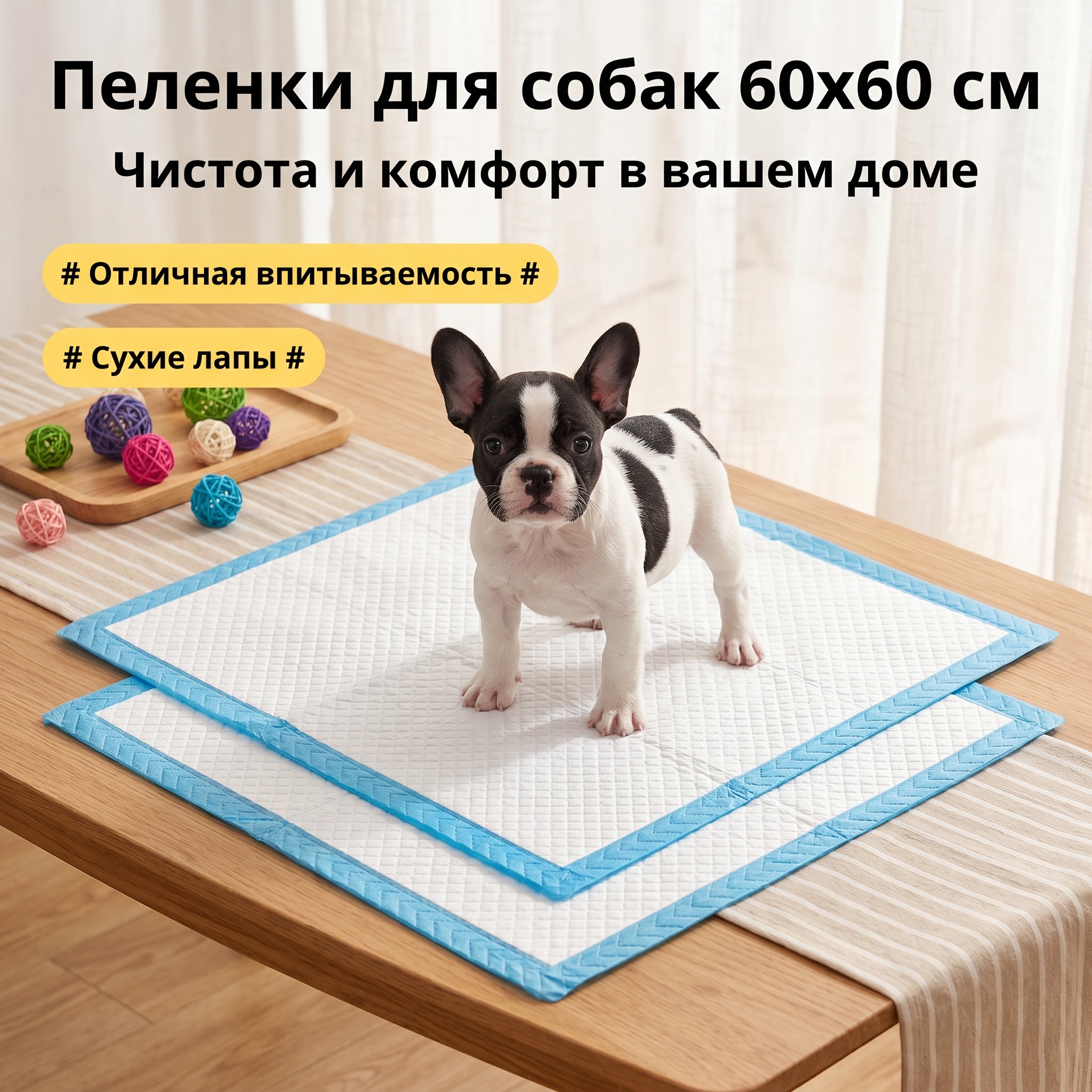 GOPET&reg;Впитывающие пеленки для собак / Товары для животных &mdash; Впитывающие туалетные пеленки с устранением запаха &mdash; Сверхтолстые одноразовые пеленки (100 шт.)