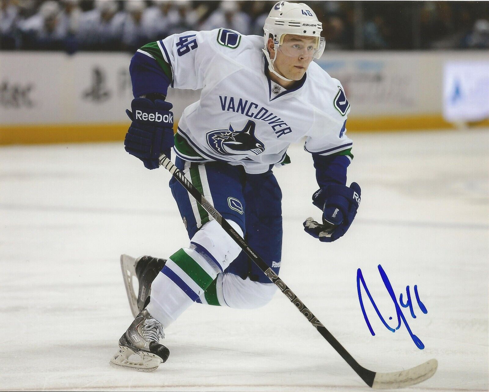 NICKLAS JENSEN SIGNED VANCOUVER CANUCKS 8x10 Photo Poster painting w/COA