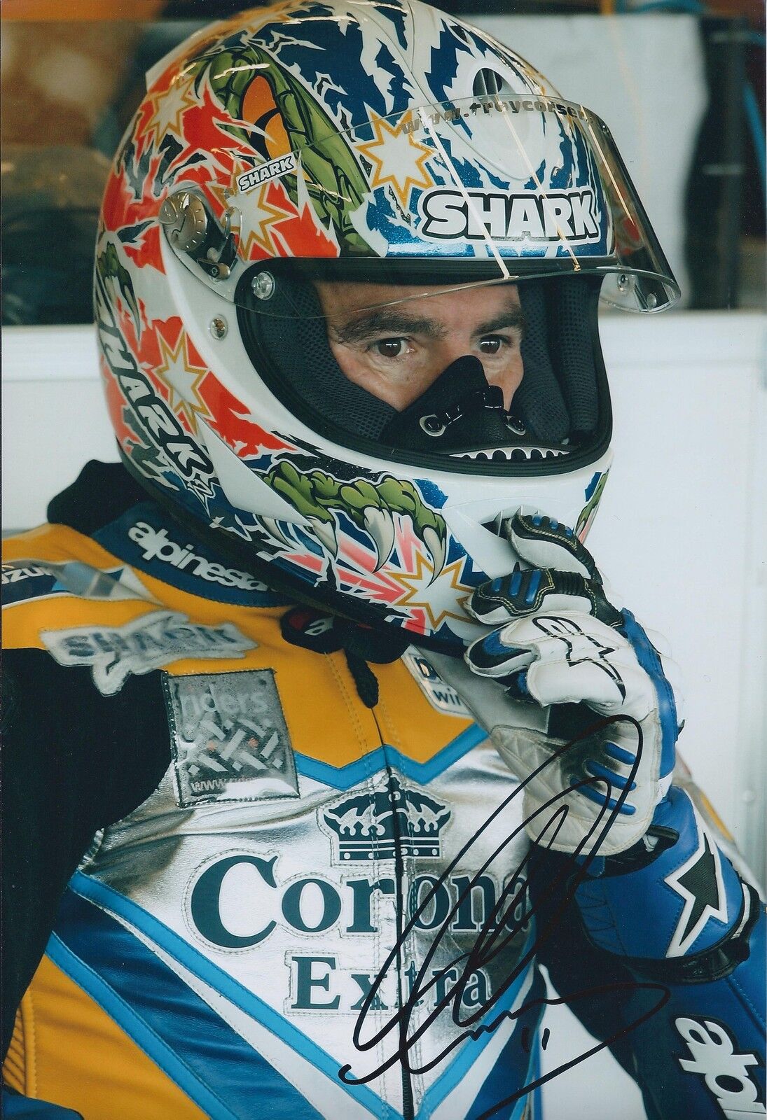 Troy Corser Genuine SIGNED Suzuki Autograph 12x8 Photo Poster painting AFTAL COA Superbikes RARE