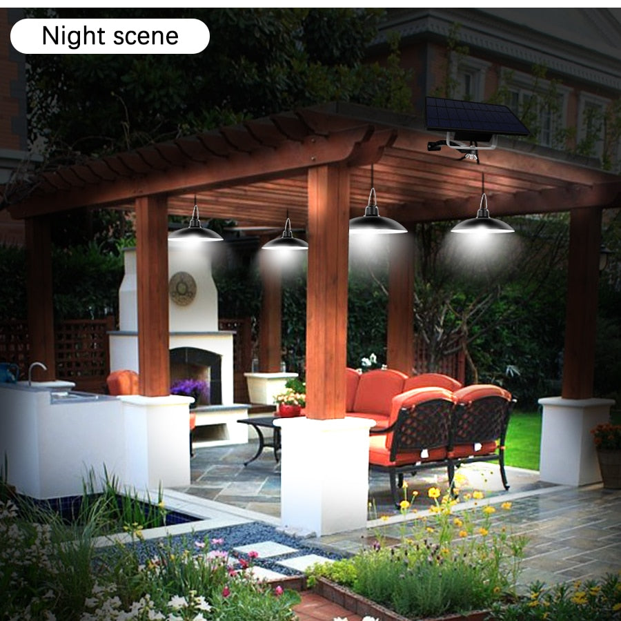 Double Head Solar Pendant Light Outdoor Indoor Solar Lamp With Line ...