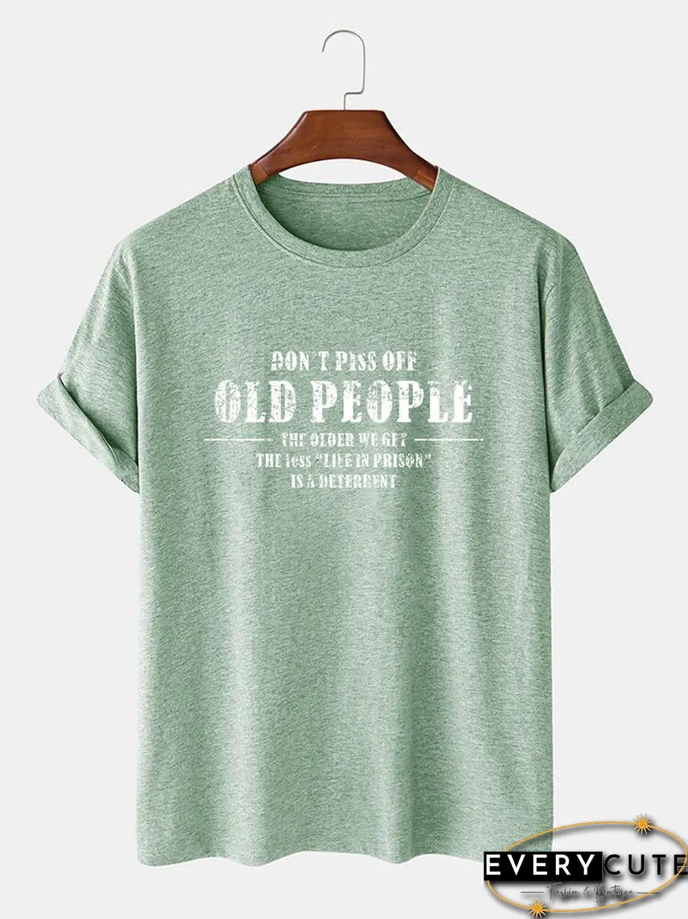 Cotton-Blend Vintage Printed Men's Fashion Print Tee