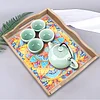 DIY Diamond Painting Wooden Tray Food Tray with Handle Living Room Decoration Donut Wooden Tray Kit