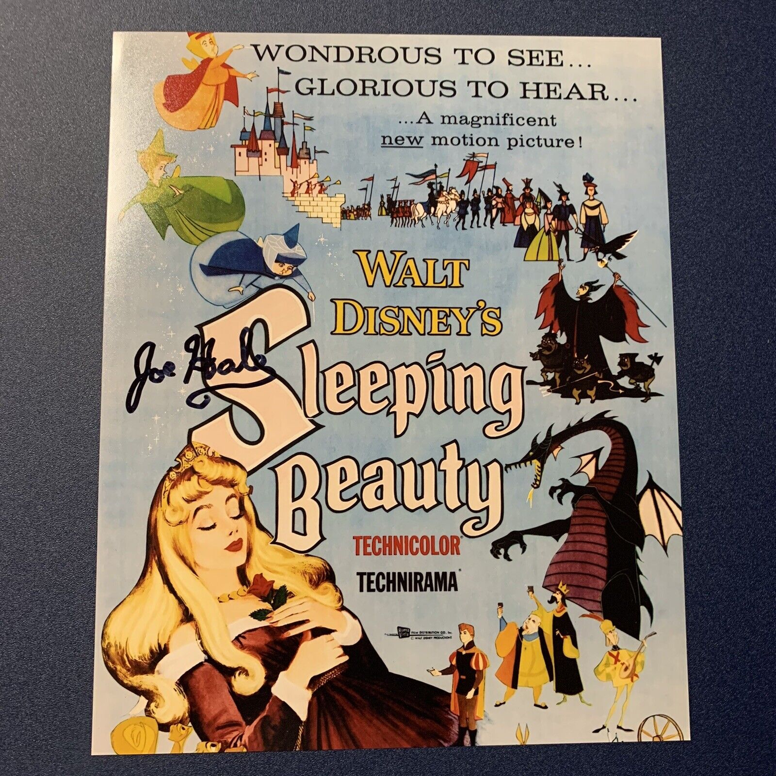 JOE HALE SIGNED 8x10 Photo Poster painting AUTOGRAPHED DISNEY SLEEPING BEAUTY ANIMATOR COA