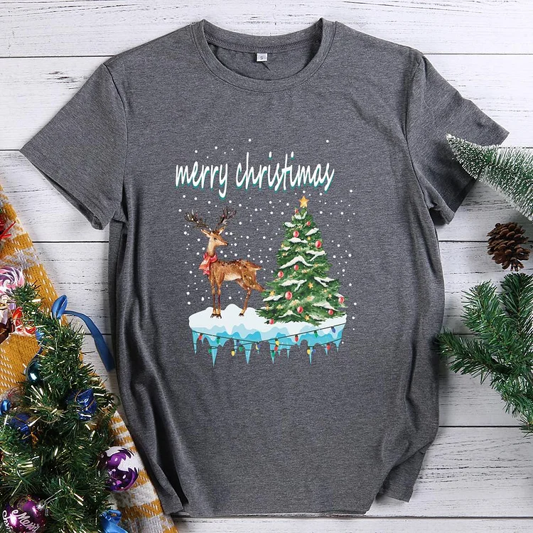 Deer Tree Merry Christmas  T-Shirt-613871-Annaletters