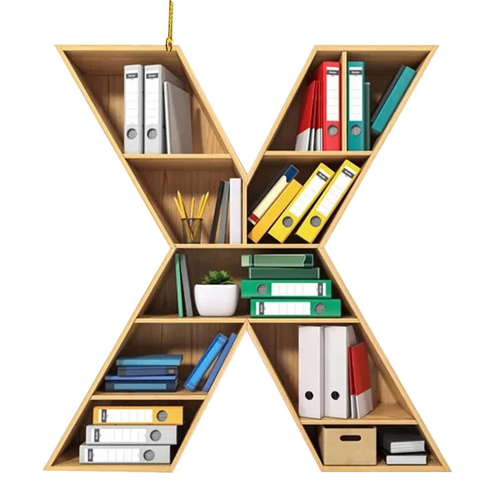 Acrylic Christmas Library Shelf Ornaments Personalized Initial Monogram Ornament