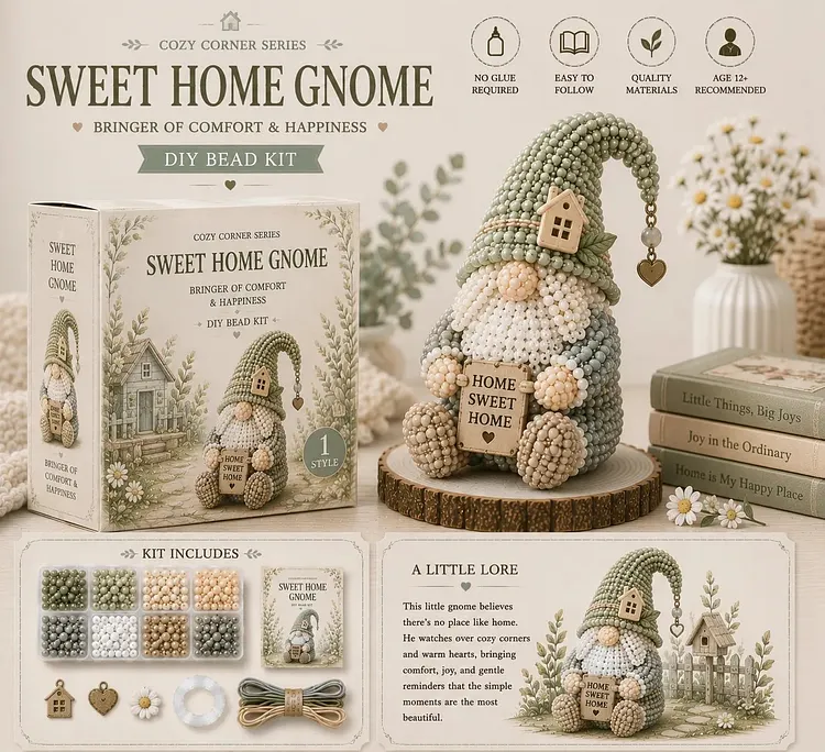 🔥 💕Cozy Gnome DIY Bead Kit Collection&ndash; Collect All 12 Gnome 