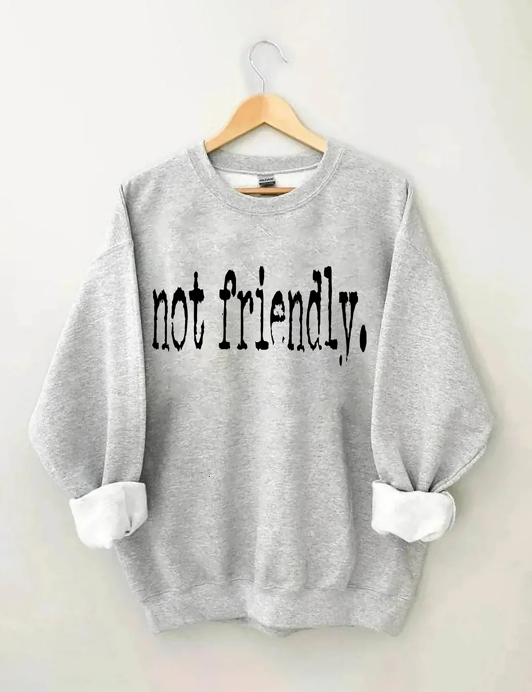 Not Friendly Typography Sweatshirt