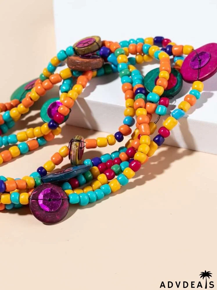 Colorful Bead Decor Necklace