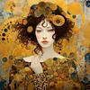 Diamond Painting -DIY Round Drill Art Nouveau Style Girl(40x40cm)