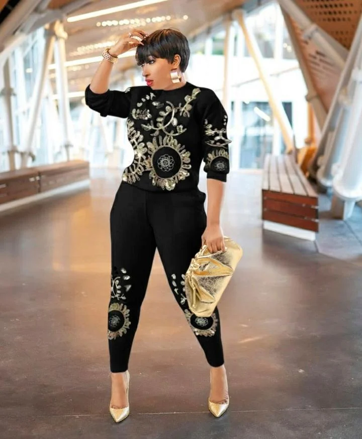 embroidered plus size suit QueenFunky