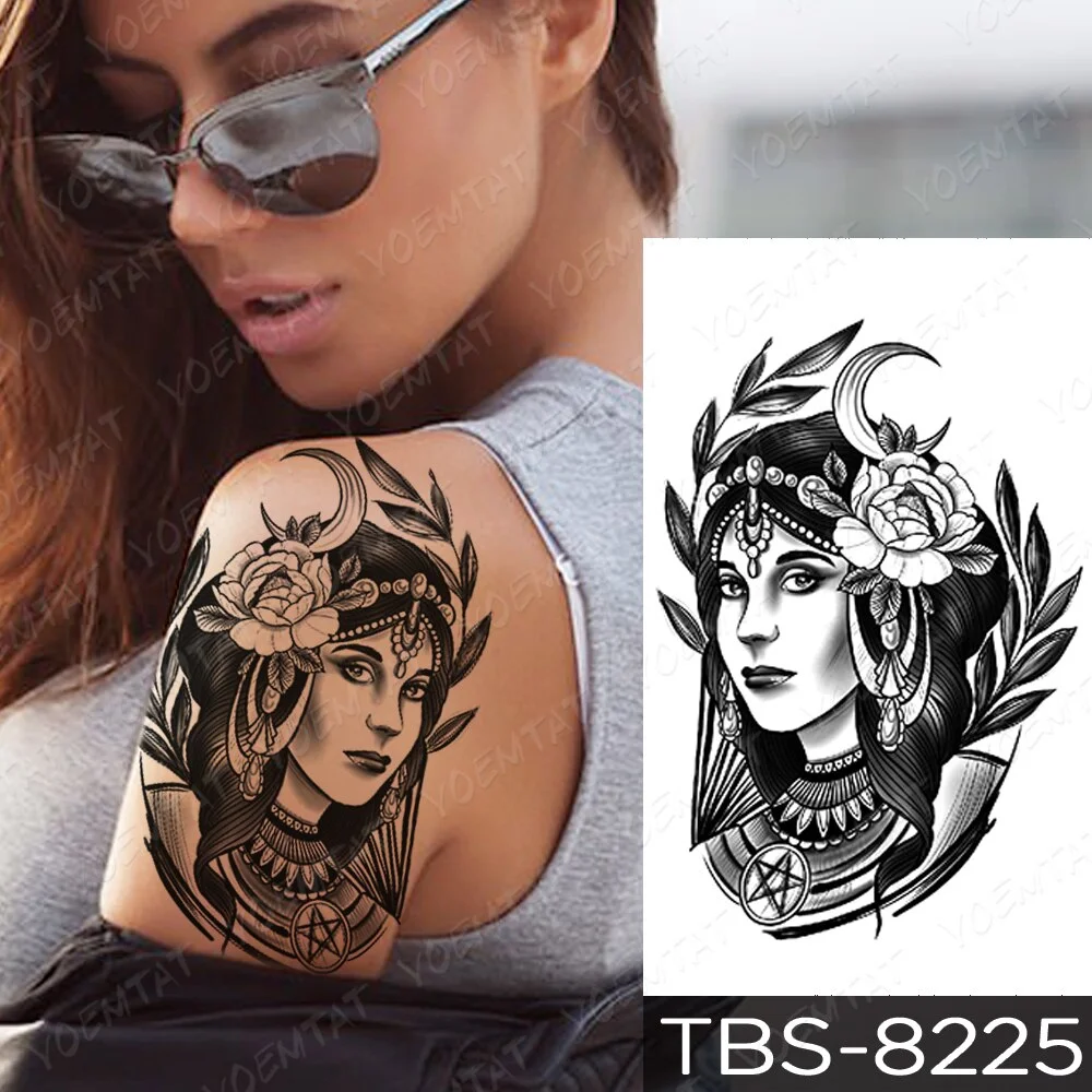 Sdrawing Temporary Tattoo Sticker Yin Yang Dragon Feather Wings Flash Tattoos Wolf Totem Body Art Arm Fake Tatoo Men