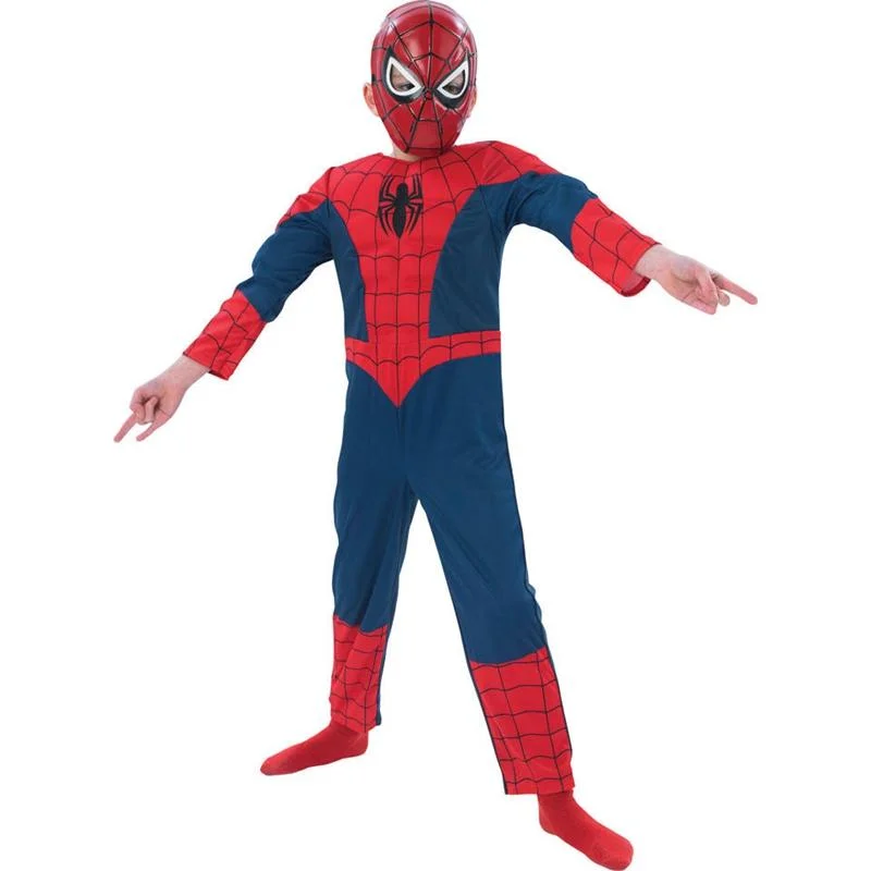 Kids Halloween Superhero Cosplay Jumpsuit Spiderman Muscle Costume