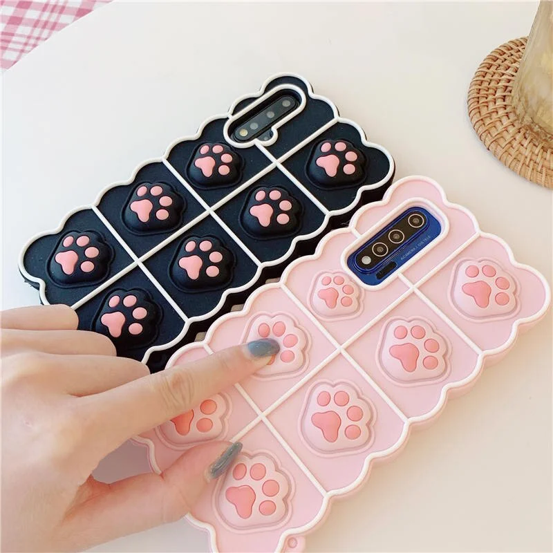 Android Vivo Relive Stress Bounce Bubble Cute Cat Paws Phone Case BE099